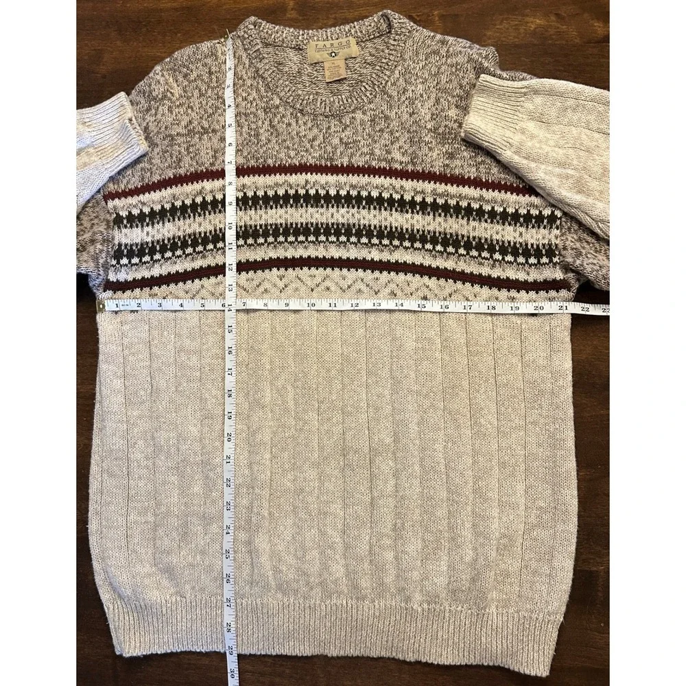 FARGO CLOTHING & SUPPLY CO Mens XL Fair Isle Knit Sweater Crew Neck Long Sleeve‎